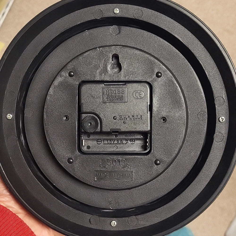 Black Wall Clock Equity Used Gently Approx 8